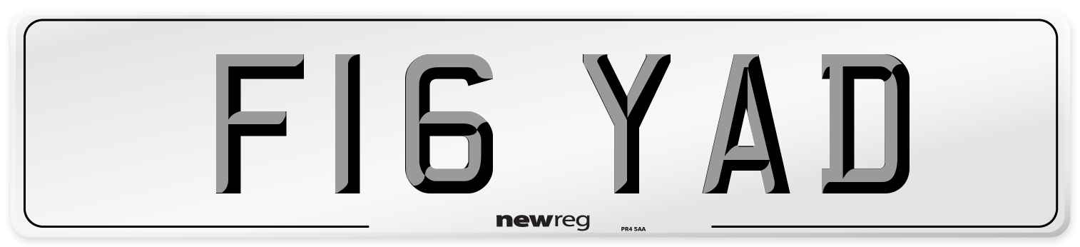 F16 YAD Number Plate from New Reg